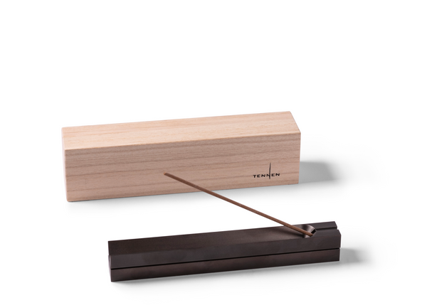 Narrow Incense Stick Burner - Blackened Brass