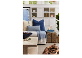 Makun Stitch Pillow - White + Blue