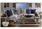 Makun Stitch Pillow - White + Blue