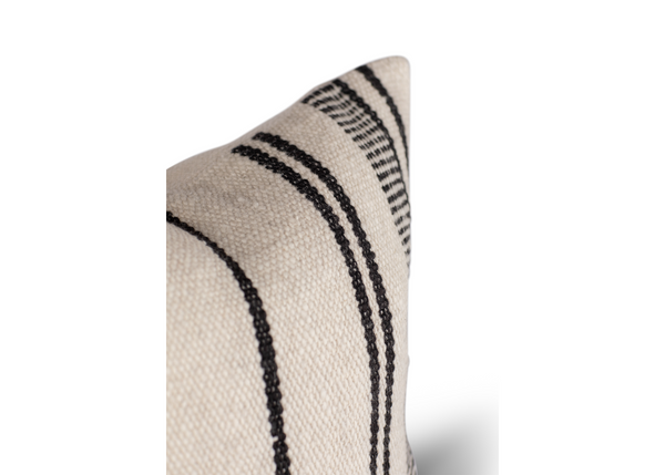 Makun Striped Pillow - White + Black
